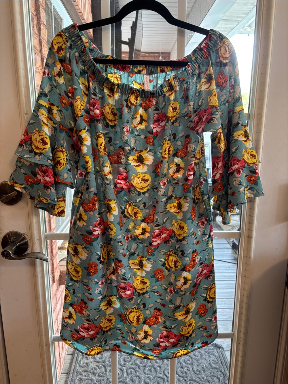Xhilaration NWOT Floral Dress Light Teal Small